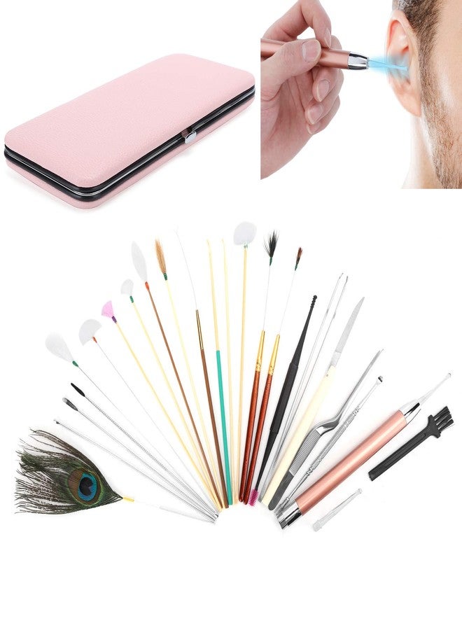 ZJchao Ear Wax Removal Tool, 23psc Spiral Ear Pick Sets Double Ended Ear Scoop Spoon Ear Care Supplies for Woman Man Earwax Removal Ear Cleaning Tools Set(23 Pieces of Cherry Powder Ear Picking Set) - Image 5